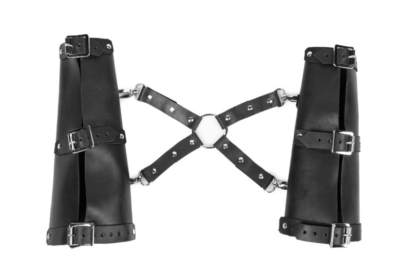 Манжети-наручники з натуральної шкіри Handcuffs 11 Candy Hero, чорного кольору, 15-21 см - Зображення 4
