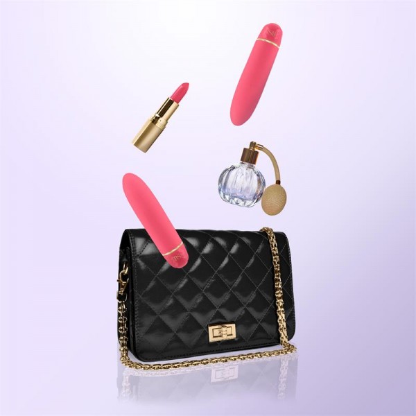 Вібропуля з косметичкою для зберігання Rianne S Classique Vibe рожева, 12 см х 2 см - Зображення 3