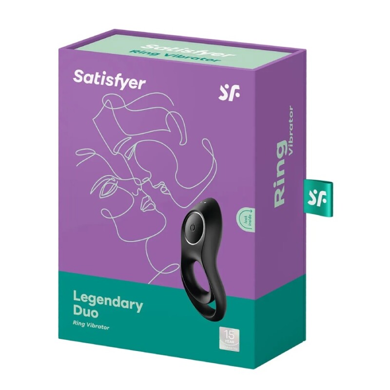 Ерекційне віброкільце Satisfyer Legendary Duo подвійне, чорне, 11.1 х 5 см - Зображення 1