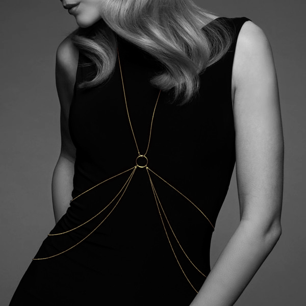 Прикраса для тіла Bijoux Indiscrets Magnifique 8 Body Chain, золотаве - Зображення 3