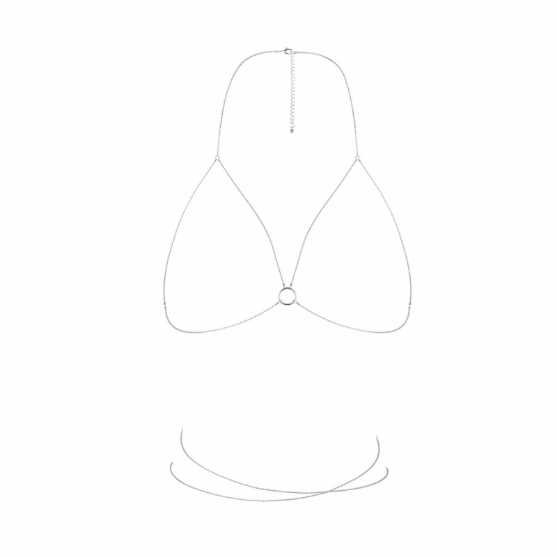 Прикраса на груди з ланцюжка Bijoux Indiscrets Magnifique Bra Chain, срібляста - Зображення 3
