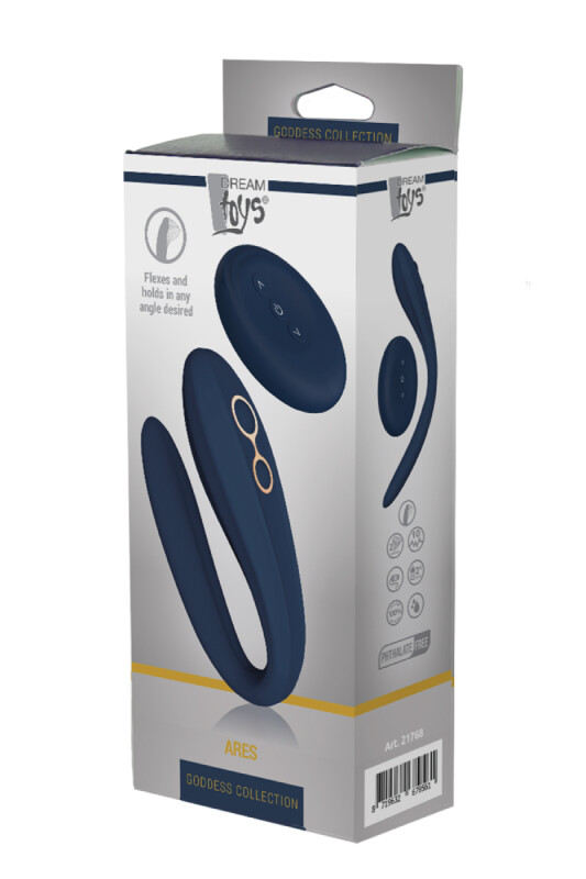 Вібратор для пар Dream Toys з дистанційним пультом, синій, 20 х 2.4 см - Изображение 1