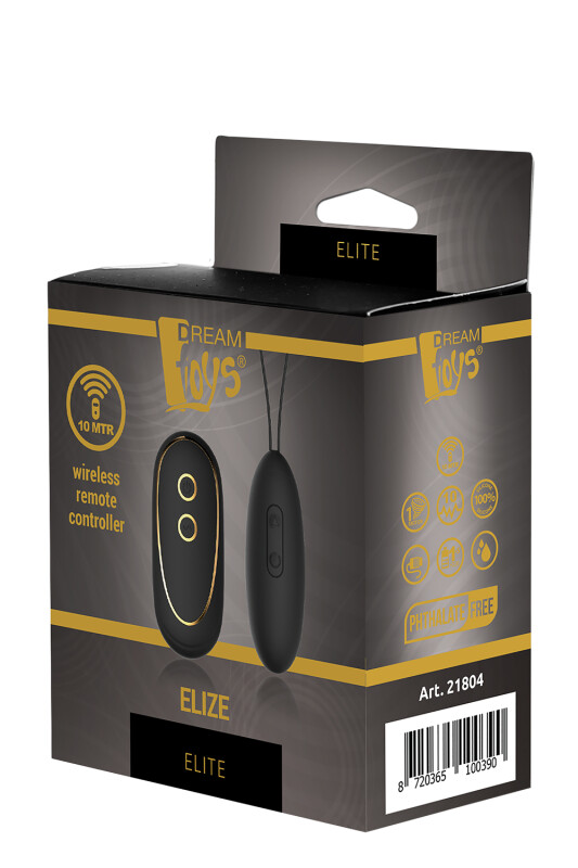 Віброяйце Dream Toys Elize Elite з пультом, чорне, 8 х 3 см - Зображення 1