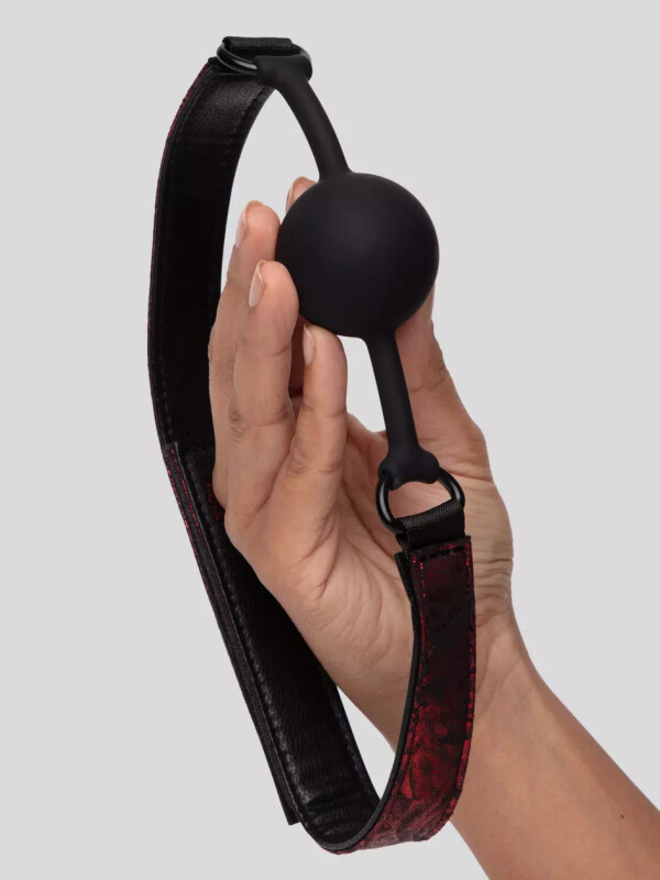 Кляп Fifty Shades of Grey силіконовий, червоно-чорний - Изображение 3