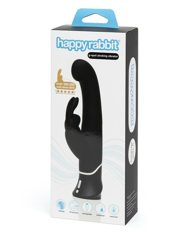 Вібратор-кролик Lovehoney Happy Rabbit силіконовий, чорний, 24 х 4 см - Зображення 1