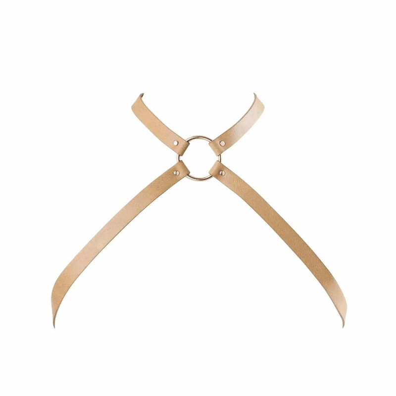 Портупея з екошкіри Bijoux Indiscrets MAZE – Cross Cleavage, бежева - Зображення 2