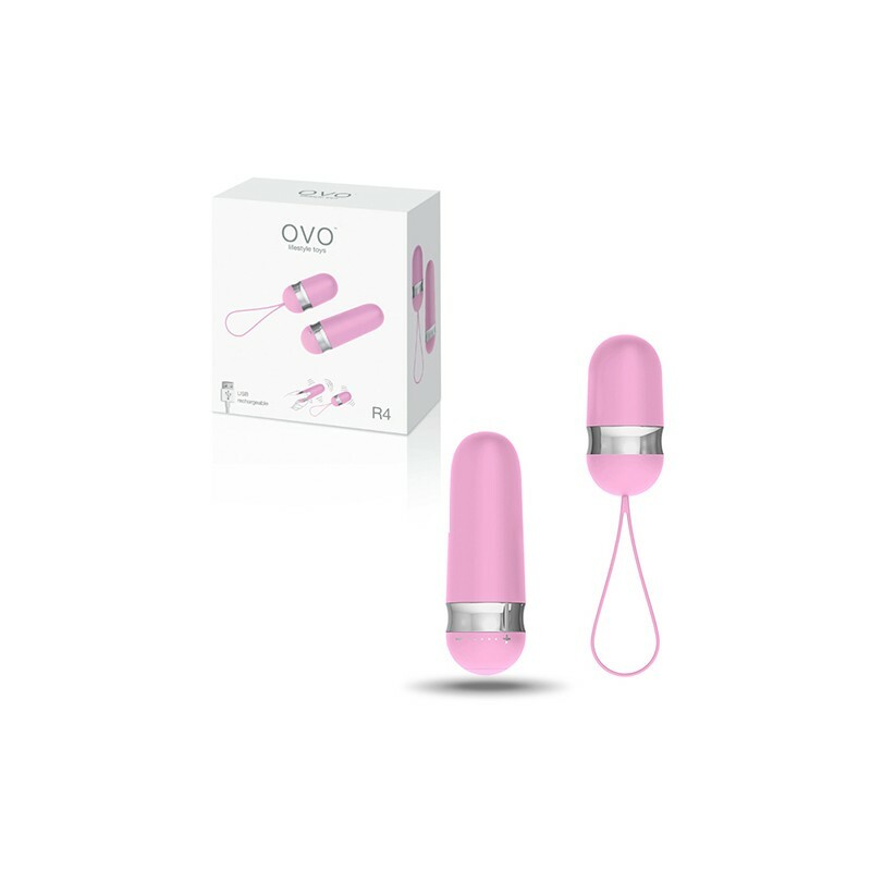 Віброяйце OVO R4 REMOTE з пультом, рожеве, 7 см х 3.7 см - Зображення 1