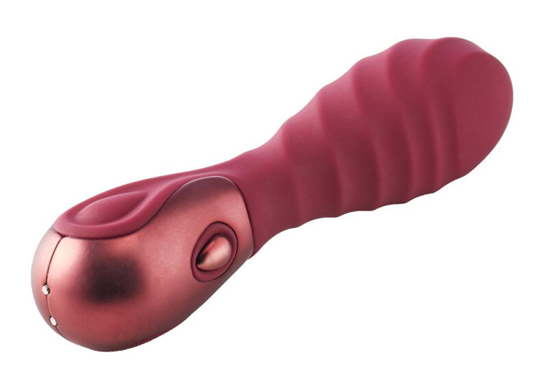 Міні вібратор рельєфний Dream Toys бордовий, 12 х 3.2 см - Зображення 1
