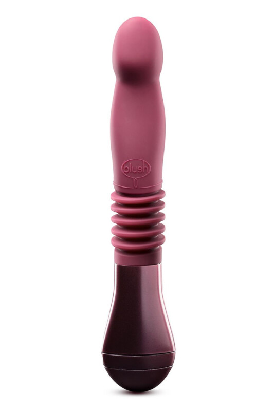 Вібратор із фрикціями Blush бордовий, 25.4 х 4.4 см - Зображення 4