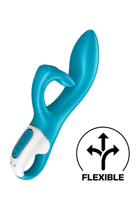 Вібратор-кролик Satisfyer Embrace me із потрійним кліторальним відростком, блакитний, 21.2 х 4.6 см - Изображение 6