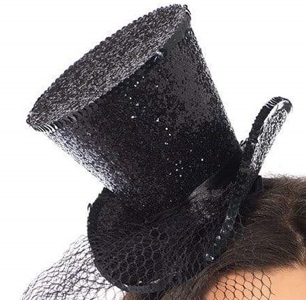 Жіночий міні-циліндр Mini Glitter Top Hat від Leg Avenue, чорні - Зображення 3