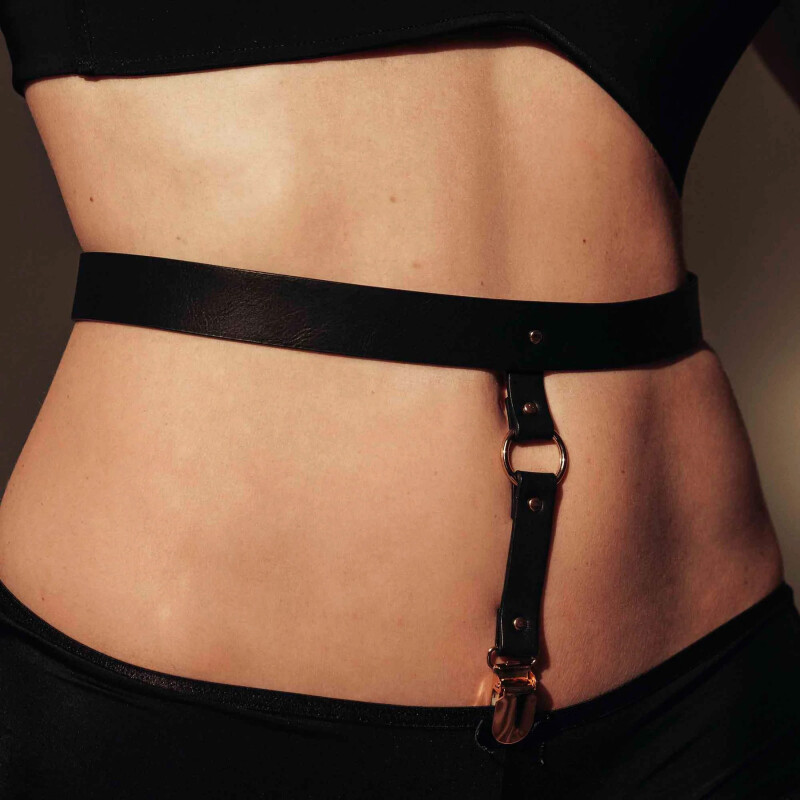 Пояс для білизни Bijoux Indiscrets MAZE - Lingerie and stocking belt, чорний - Зображення 2