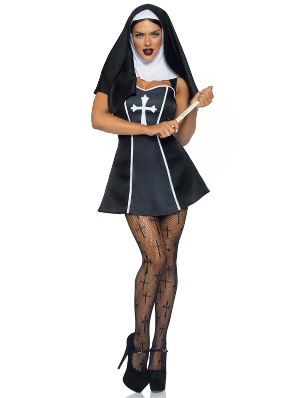 Костюм монахині Leg Avenue, XS, Naughty Nun 2 предмети, чорний - Зображення 5