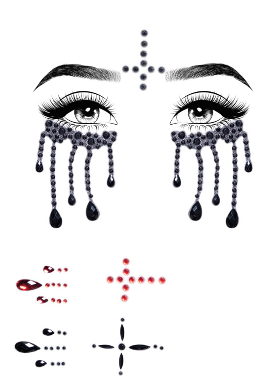 Маска зі страз Possessed face jewels sticker Leg Avenue - Зображення 3