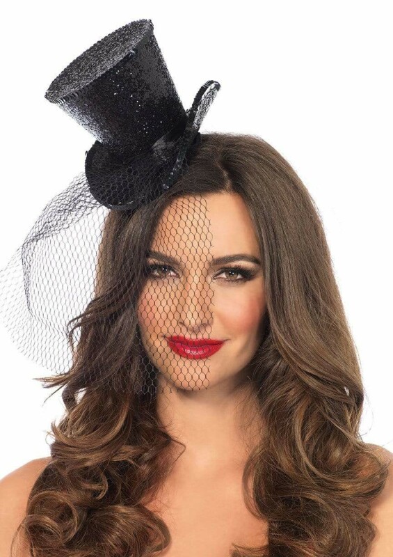 Жіночий міні-циліндр Mini Glitter Top Hat від Leg Avenue, чорні - Зображення 2