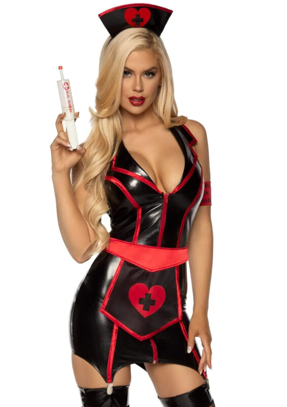 Костюм сексуальної медсестри XS Naughty Nurse Leg Avenue, 4 предмети - Зображення 4