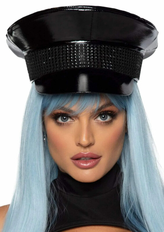 Військовий капелюх зі стразами One Size Rhinestone Trimmed Military Hat від Leg Avenue, чорний - Зображення 2