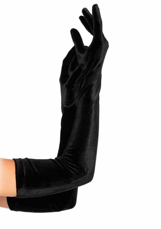Сексуальні рукавички Stretch Velvet Opera Length Gloves від Leg Avenue, чорні - Зображення 2