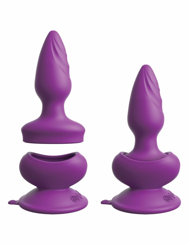 Анальна пробка з вібрацією Pipedream 3Some Wall Banger Plug, фіолетова, 12 х 3.8 см - Зображення 6
