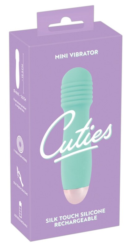 Міні-вібратор із рельєфною головкою Cuties м'ятний, 12.5 х 3 см - Зображення 1