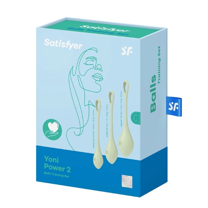 Набір вагінальних кульок Satisfyer Yoni Power 2 зелені, 3 шт - Зображення 1