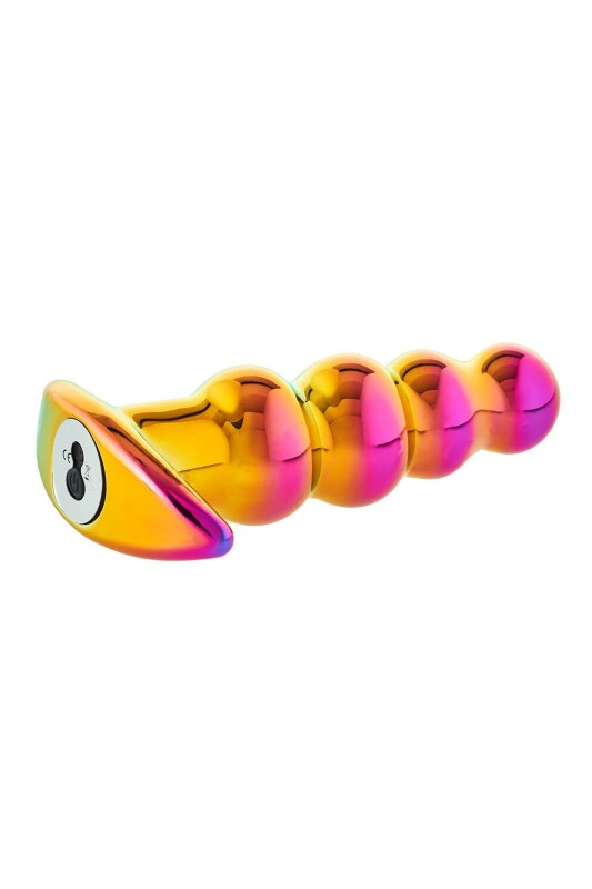 Анальний вібратор Dream Toys Glamour Glass з пультом, скляний, різнокольоровий, 14 х 3.5 см - Зображення 5