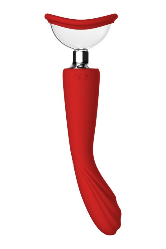 Вібратор-помпа Dream Toys Georgia зі змінними насадками, червоний, 29.3 х 3.5 см - Зображення 9
