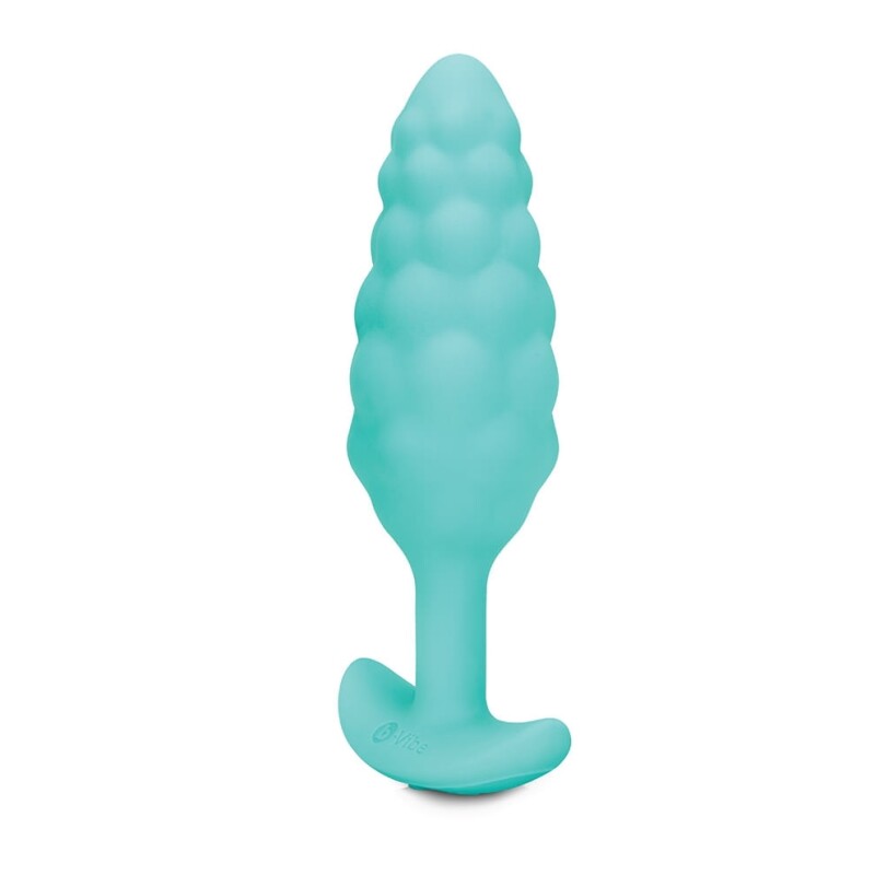 Анальна пробка з вібрацією B-Vibe Texture Bump, рельєфна, блакитна, 12 х 3.5 см - Зображення 2