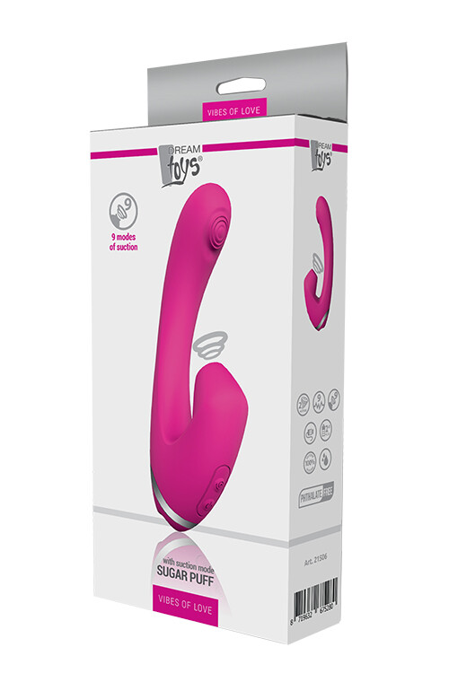 Вібратор для точки G з вакуумною стимуляцією клітора Dream Toys рожевий, 21 х 3.8 см - Зображення 1