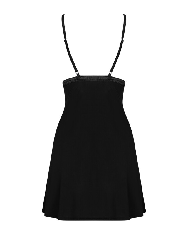 Еротична сорочка Obsessive Cecilla, S/M, з мереживом, з трусиками, чорна - Зображення 5