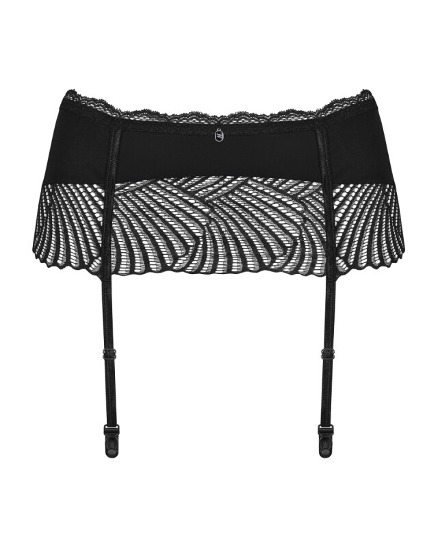 Еротичний пояс для панчох Obsessive Klarita, S/M, мереживний, чорний - Зображення 7