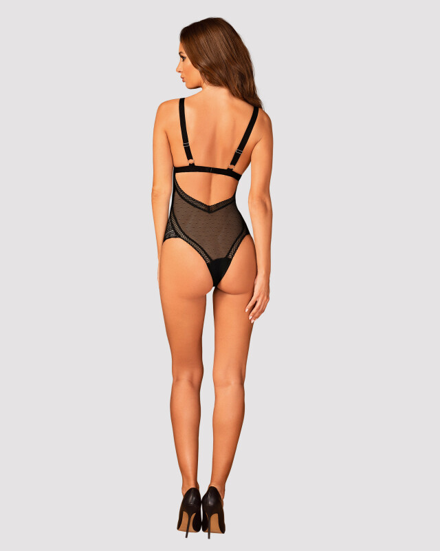 Боді еротичне Obsessive, Estiqua, XS/S, з відкритою спинкою, чорне - Зображення 5