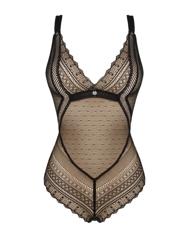 Боді еротичне Obsessive, Estiqua, XS/S, з відкритою спинкою, чорне - Зображення 6