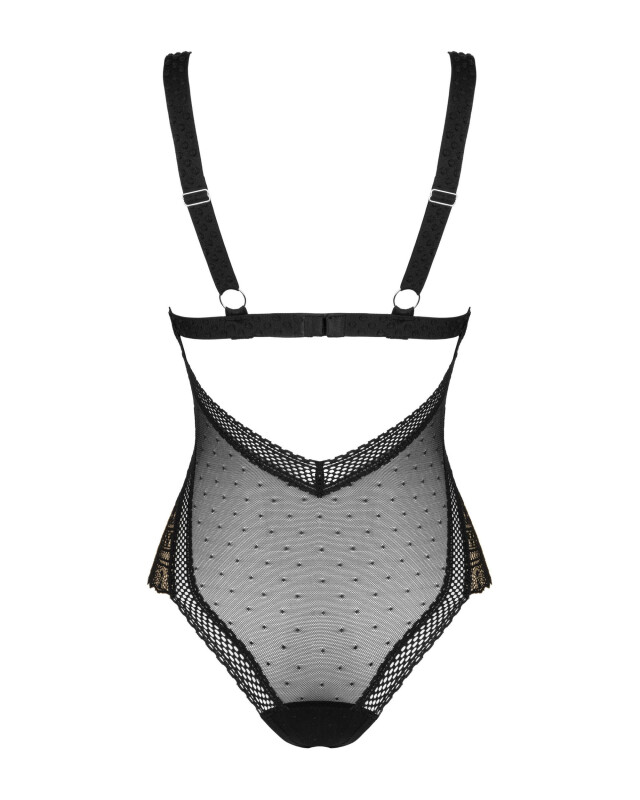 Боді еротичне Obsessive, Estiqua, XS/S, з відкритою спинкою, чорне - Зображення 7