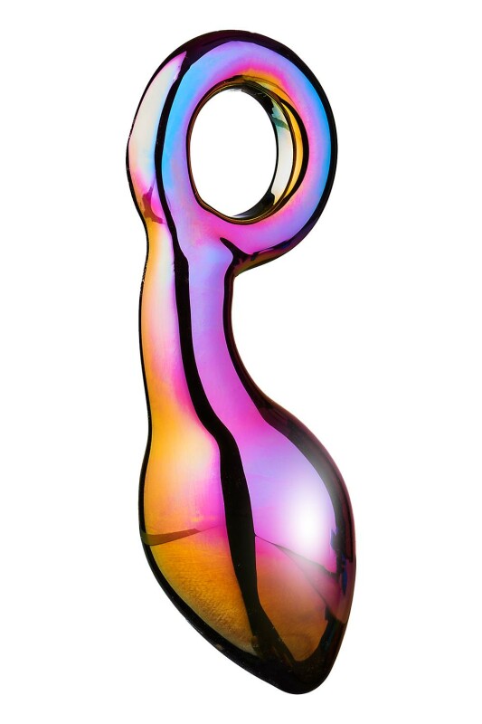 Анальна пробка Dream Toys Glamour Glass скляна, різнокольорова, 13 х 4.2 см - Зображення 2