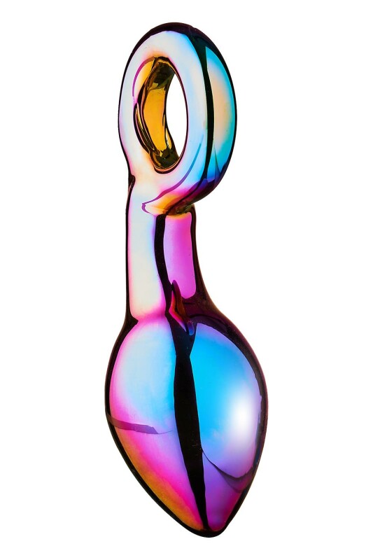 Анальна пробка Dream Toys Glamour Glass скляна, різнокольорова, 13 х 4.2 см - Зображення 5