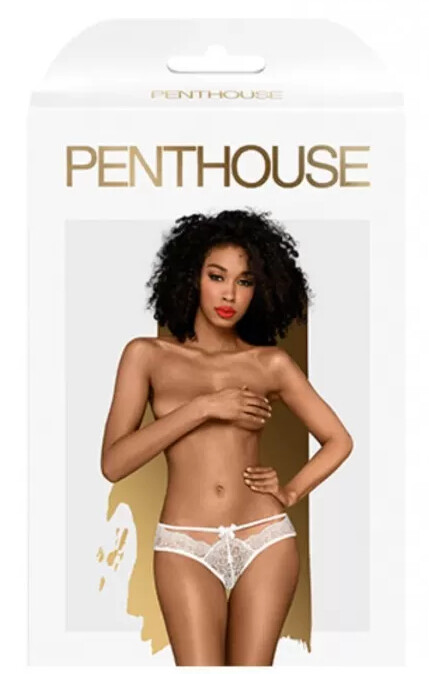 Еротичні трусики Penthouse Adore me, S/M, мереживні, білі - Изображение 3