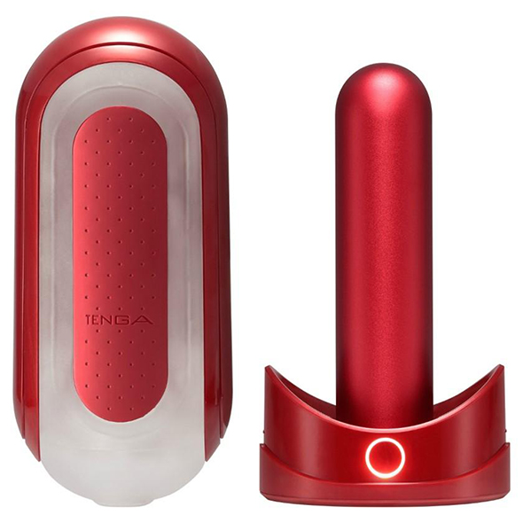 Мастурбатор зі станцією для нагрівання FLIP 0(ZERO) RED & WARMER SET - Зображення 1