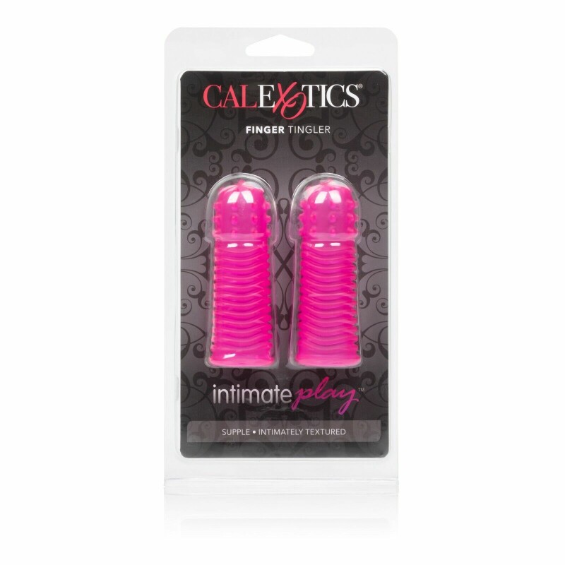 Насадки на палець California Exotics, рельєфні, рожеві, 2 шт. - Зображення 1
