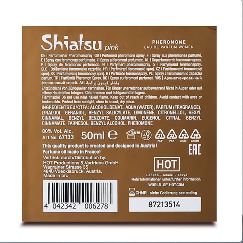 Парфуми з феромонами жіночі HOT Shiatsu Pink, 50 мл - Зображення 7