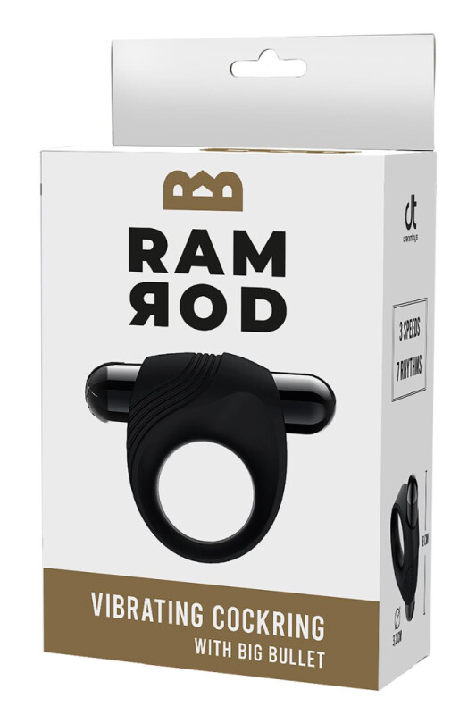 Ерекційне віброкільце Dreamtoys Ramrod зі змінною віброкулею, чорне, 8 х 3.2 см - Зображення 1
