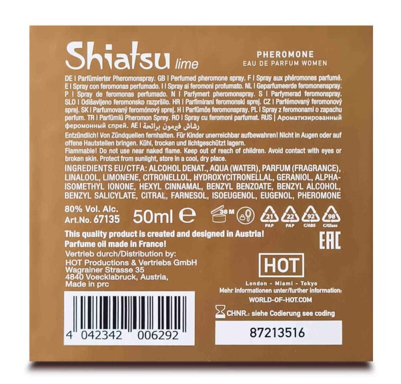Парфуми з феромонами жіночі HOT Shiatsu Lime, 50 мл - Зображення 5
