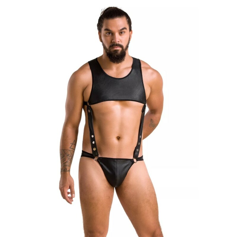 Сексуальне чоловіче боді Passion Men Adam, L/XL, чорне