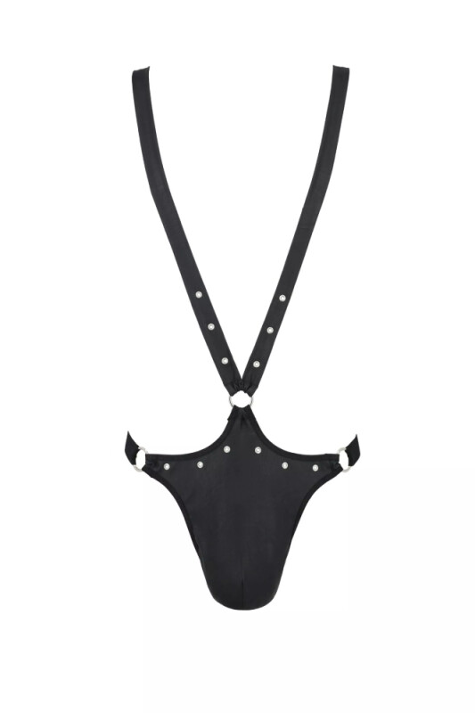 Сексуальне чоловіче боді Passion Men Harry, S/M, з кільцем, чорне - Зображення 2