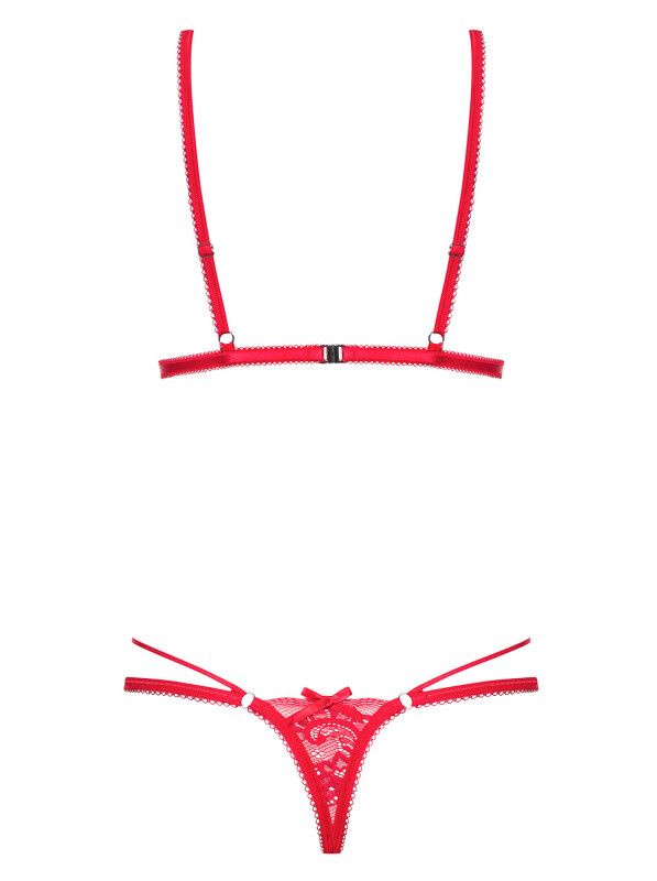 Боді сексуальне Obsessive Lovlea розмір L/XL, мереживне, червоне - Зображення 7