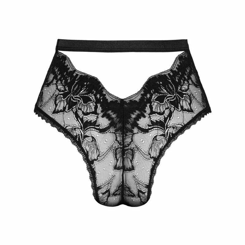 Трусики сексуальні XS/S Obsessive Olvidia, мереживні, чорні - Зображення 5