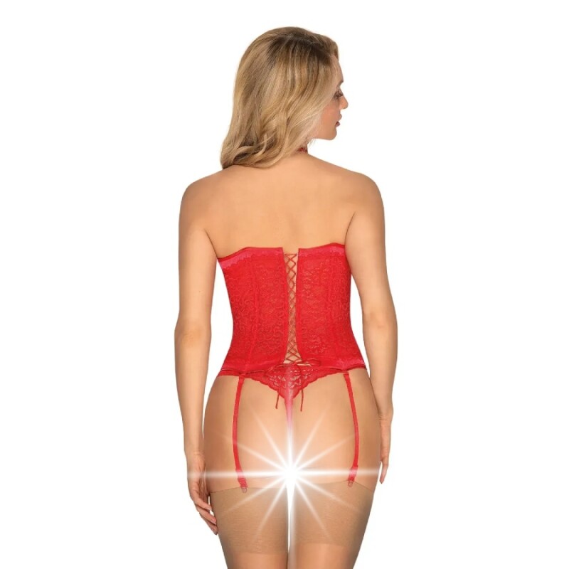 Корсет еротичний Obsessive Flameria Corset, червоний, розмір S/M - Зображення 4