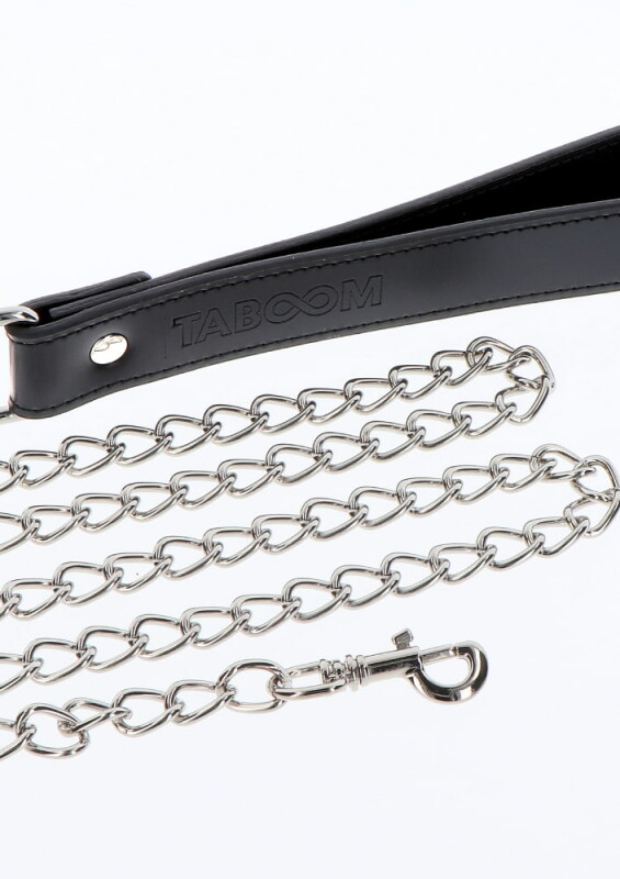 Повідець із чорною петлею Taboom Chain Leash, сріблястий - Зображення 3