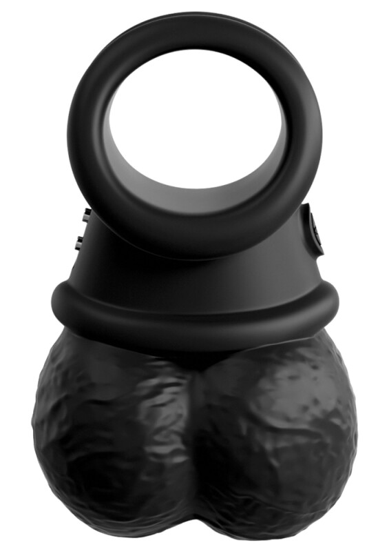 Вібронасадка для страпона Pipedream King Cock Elite мошонка, чорна, 10.8 х 6.8 см - Изображение 2
