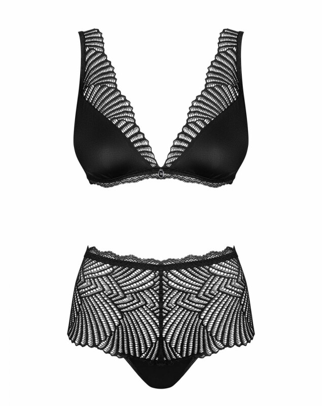 Комплект сексуальний Obsessive Klarita, чорний, розмір L/XL - Зображення 5